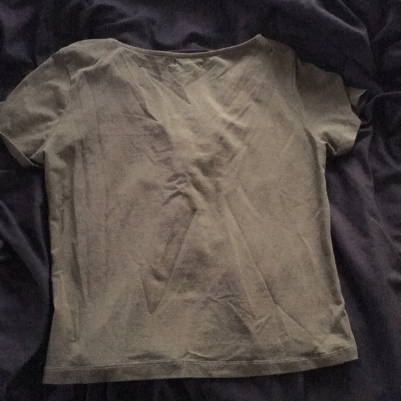 Gorgeous Olive Green Tie-Up Tee 🍃🖤 BNWOT - Picture 6 of 6